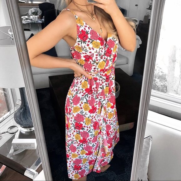 🌺 LOFT FLORAL RUFFLE FLOWY BELTED MIDI DRESS! - Picture 3 of 13